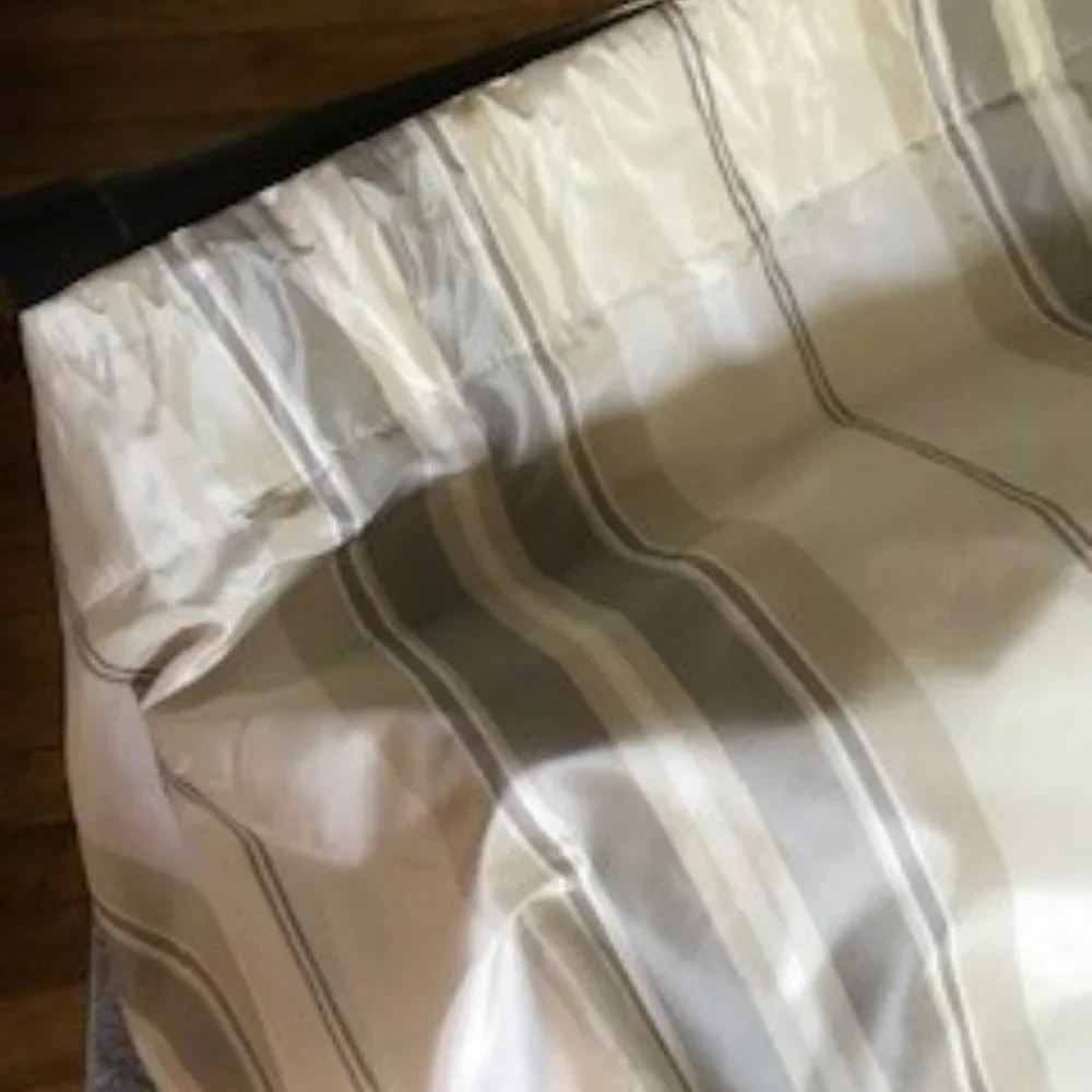 Restoration Hardware Striped Silk Taffeta Pocket Rod Drape